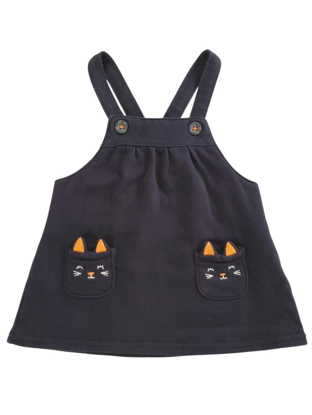 K1132 * Carter’s Girls Halloween Black Cat Jumper Dress Size 3M